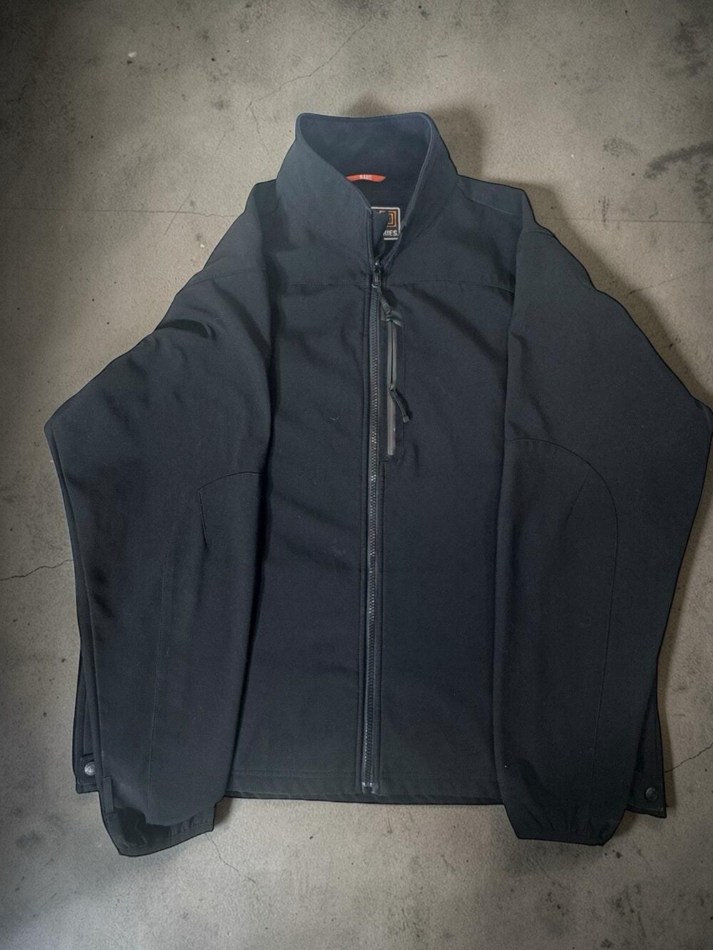 5.11 Tactical Jacket Mens XL Black Duty Softshell Full Zip Windbreaker Coat Law